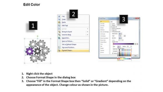 PowerPoint Layout Graphic Circular Gears Ppt Slide