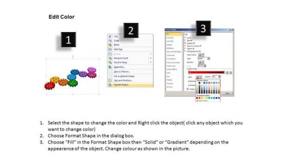 PowerPoint Layout Graphic Gears Process Ppt Slides