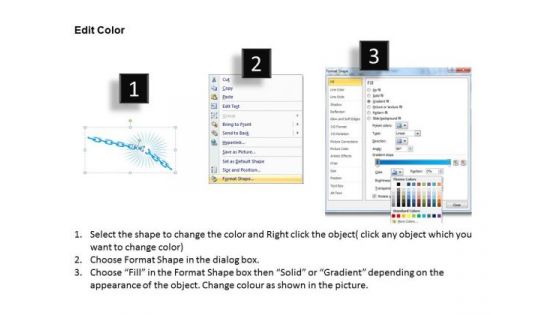 PowerPoint Layout Graphic Weak Broken Chains Ppt Slide