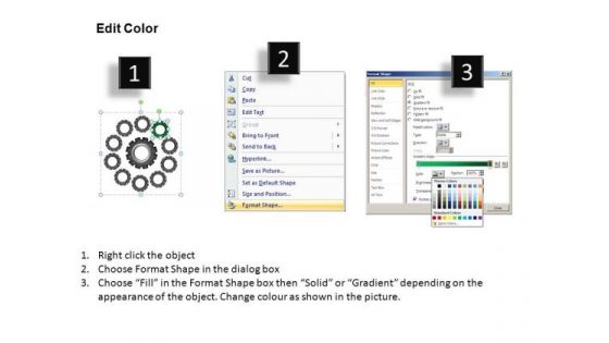 PowerPoint Layout Leadership Gears Process Ppt Presentation