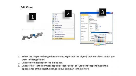 PowerPoint Layout Leadership Gears Process Ppt Template