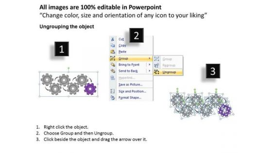 PowerPoint Layout Marketing Gears Process Ppt Template