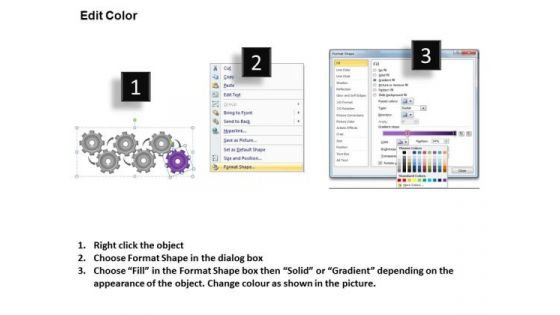 PowerPoint Layout Marketing Gears Process Ppt Template