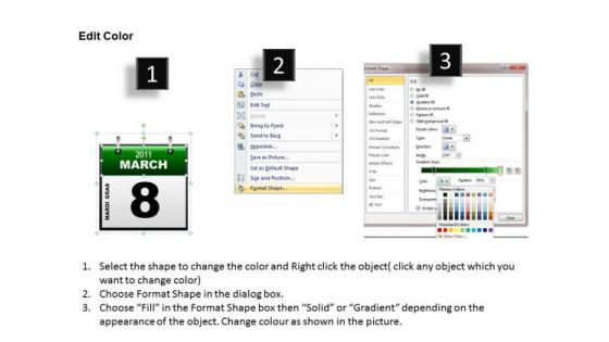 PowerPoint Layout Strategy Calendar 8 March Ppt Process