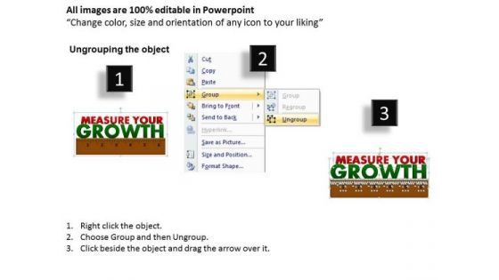PowerPoint Layout Strategy Measuring Growth Ppt Templates
