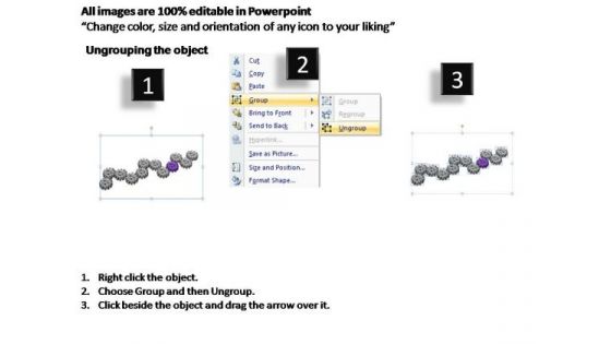 PowerPoint Layouts Business Gears Process Ppt Themes