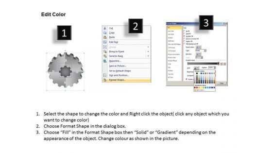 PowerPoint Layouts Chart Gears Process Ppt Backgrounds