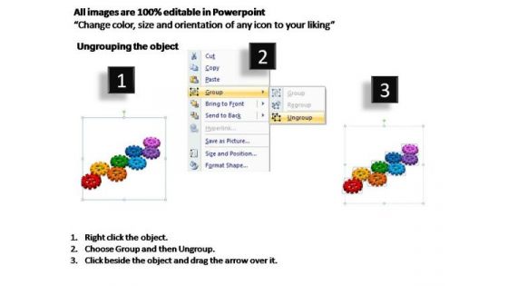 PowerPoint Layouts Chart Gears Process Ppt Theme
