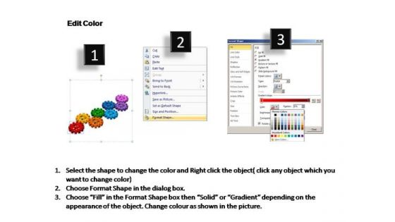 PowerPoint Layouts Chart Gears Process Ppt Theme