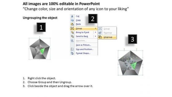 PowerPoint Layouts Chart Pentagon Pie Chart Ppt Backgrounds