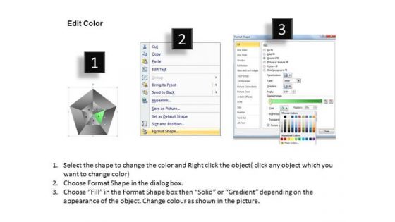 PowerPoint Layouts Chart Pentagon Pie Chart Ppt Backgrounds
