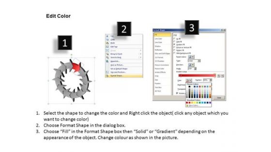 PowerPoint Layouts Company Competition Process Circular Arrows Ppt Design