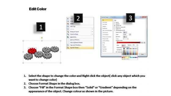 PowerPoint Layouts Company Gears Process Ppt Slide Designs