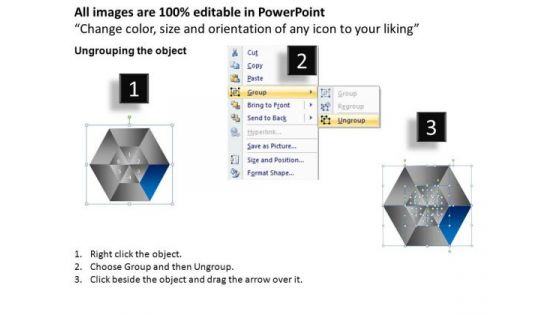 PowerPoint Layouts Company Hexagon Pie Chart Ppt Design