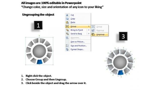 PowerPoint Layouts Download Donut With Core Ppt Template