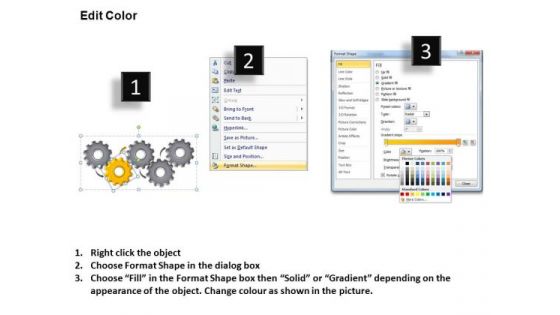 PowerPoint Layouts Editable Gears Process Ppt Design