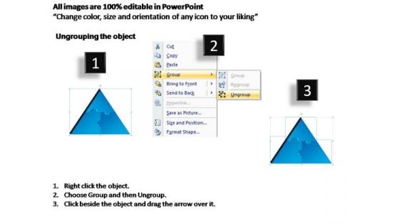 PowerPoint Layouts Education Triangle Puzzle Ppt Slide