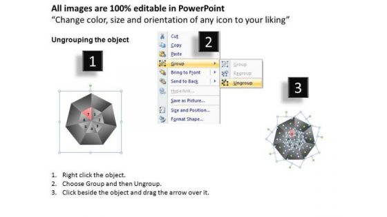 PowerPoint Layouts Leadership Hexagon Pie Chart Ppt Design