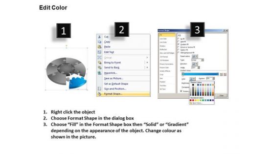 PowerPoint Layouts Marketing Pie Chart Puzzle Process Ppt Process
