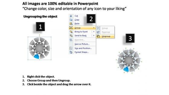 PowerPoint Layouts Process Pie Chart With Arrows Ppt Presentation