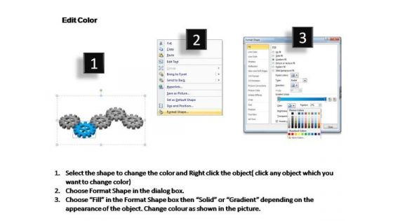 PowerPoint Layouts Sales Gears Process Ppt Design Slides