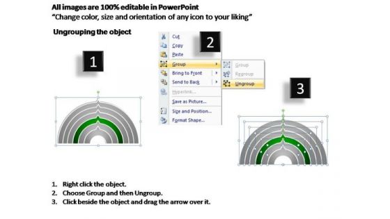 PowerPoint Layouts Strategy Semi Circular Ppt Template
