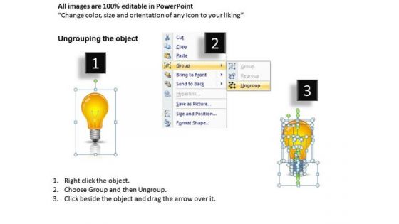 PowerPoint Lightbulb Graphics Clipart Ppt Design Slides
