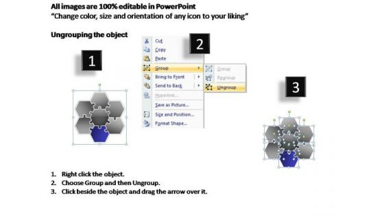 PowerPoint Presentation Chart Hexagon Jigsaw Ppt Backgrounds
