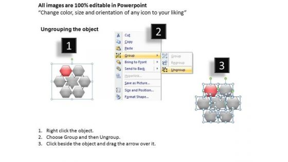 PowerPoint Presentation Company Hexagon Chart Ppt Slides