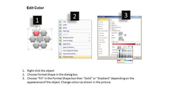 PowerPoint Presentation Company Hexagon Chart Ppt Slides