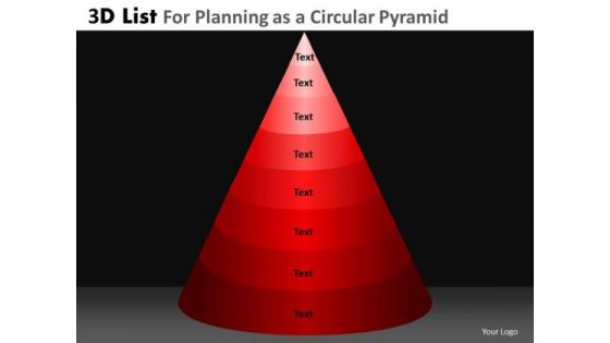 PowerPoint Presentation Designs Business Strategy Vision 3d Pyramid List Ppt Slide