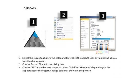 PowerPoint Presentation Designs Company Triangle Puzzle Ppt Template