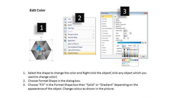 PowerPoint Presentation Designs Diagram Hexagon Pie Chart Ppt Slide