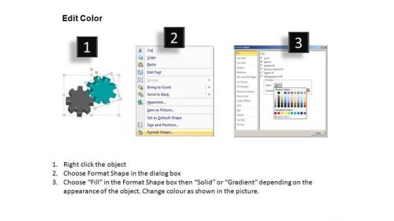 PowerPoint Presentation Diagram Gears Process Ppt Layout