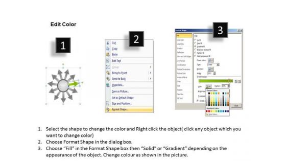 PowerPoint Presentation Diverging Processes Circular Flow Diagram Templates