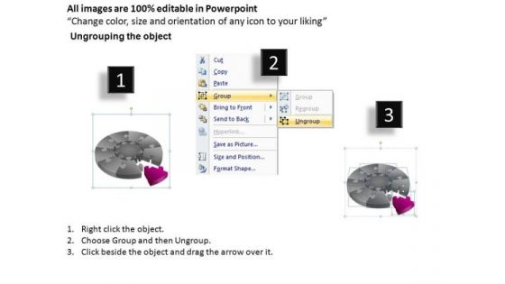 PowerPoint Presentation Process Puzzle Segment Pie Chart Ppt Slide