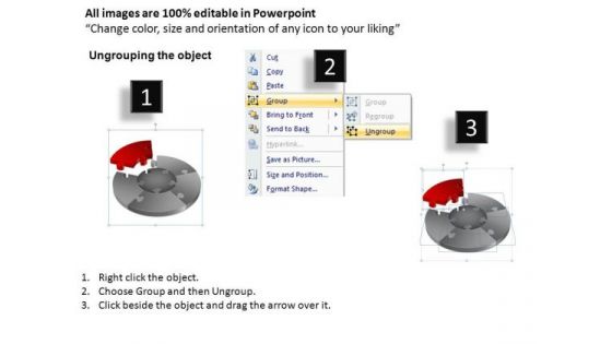 PowerPoint Presentation Strategy Pie Chart Puzzle Process Ppt Themes