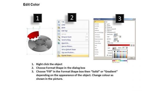 PowerPoint Presentation Strategy Pie Chart Puzzle Process Ppt Themes