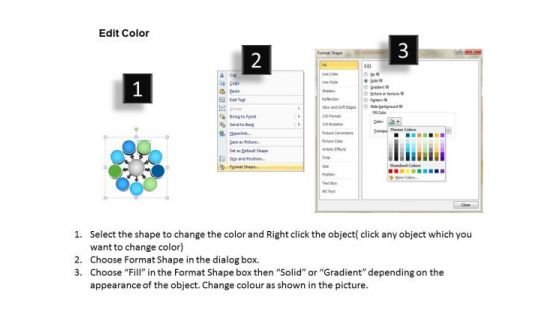 PowerPoint Presentations Plan 9 Stages Circular Flow Process Chart Slides