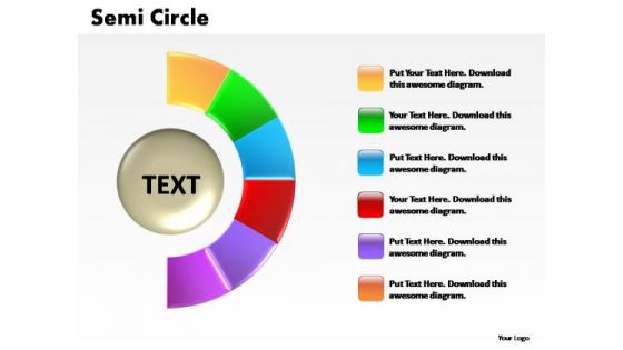 PowerPoint Process Business Semi Circle Ppt Template