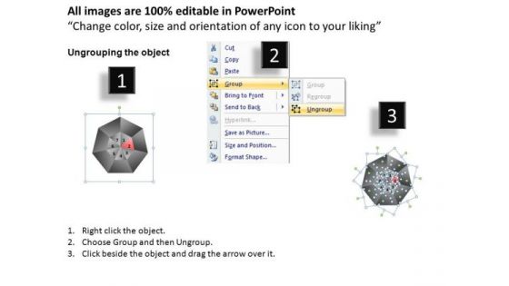 PowerPoint Process Chart Hexagon Pie Chart Ppt Design