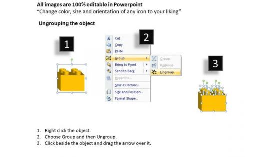 PowerPoint Process Chart Lego Blocks Ppt Slides
