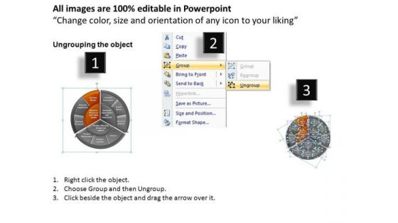 PowerPoint Process Chart Pie Chart Ppt Backgrounds