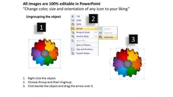 PowerPoint Process Circle Chart Gear Process Ppt Slide