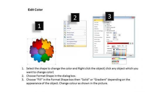 PowerPoint Process Circle Chart Gear Process Ppt Slide