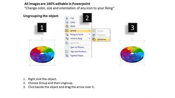 PowerPoint Process Circle Puzzle Pieces Business Ppt Theme