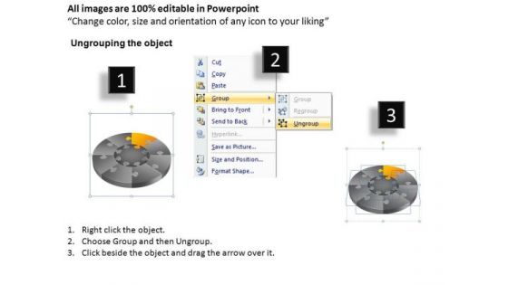 PowerPoint Process Corporate Success Puzzle Segment Pie Chartppt Slide