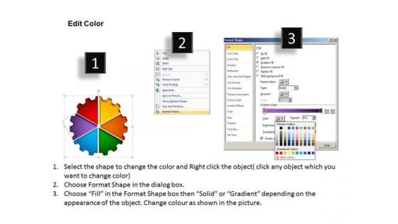 PowerPoint Process Cycle Chart Gear Process Ppt Slides