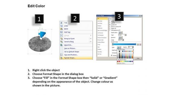 PowerPoint Process Diagram Pie Chart Puzzle Process Ppt Slide