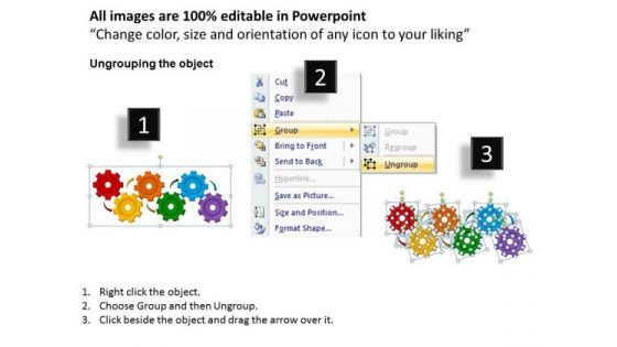 PowerPoint Process Editable Gears Process Ppt Backgrounds
